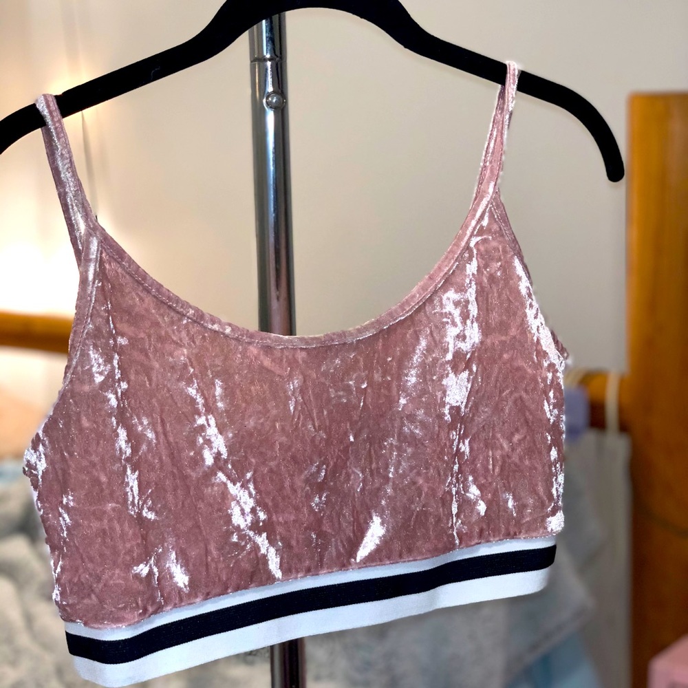 Velvet pink bralette or crop top